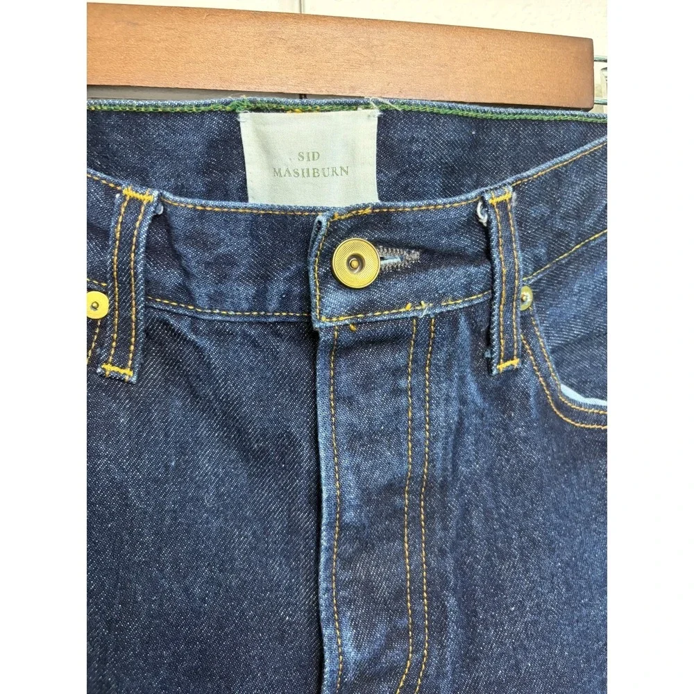 Sid Mashburn Jeans Mens 32x32 Dark Wash Blue Slim Straight Made In USA Cone Mill